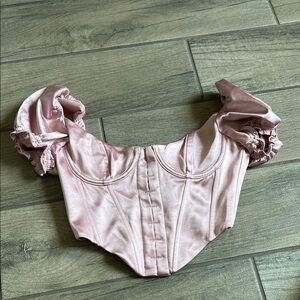 White Fox Boutique Pink Corset Top